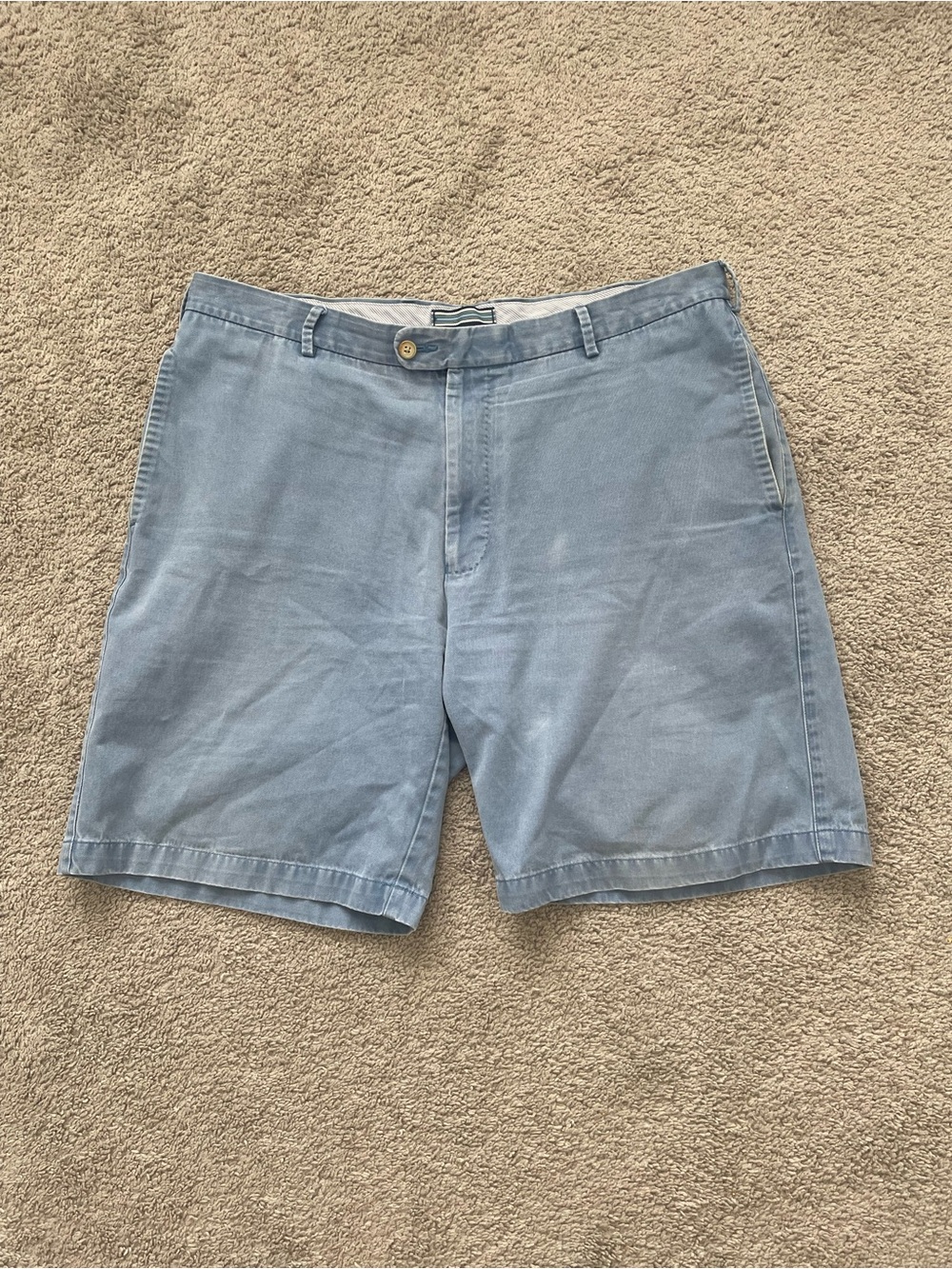 Peter Millar Men's Chino Shorts Size 38 Faded Blue Cotton Twill Golf Casual